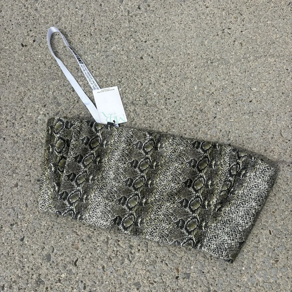 Mistress Rocks tube top Green snake skin medium NWT - Picture 1 of 6